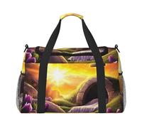 Resurrection Morning Dramatic Cross and Divine Light Waterproof Weekender Bags Duffel Bag Large Carry On Hand Luggage Bags Foldable Tote Bag for Travel Sports Gym Dance