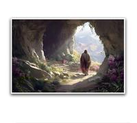 Resurrection of jesus Easter Painting Jesus Christ Leaving The Tomb Jesus Alive Christian Wall Art Ressurection Religious Gifts LDS Home Decor - Indoor Home Decor Church Wall Decorations UnFramed