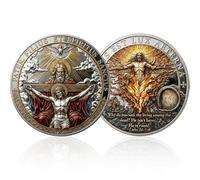 Resurrection of Light Commemorative Coin, Double-Sided Christian Jesus Challenge Coins with Latin Inscriptions & Scripture, Religious Faith Collectible & Inspirational Gift (1pcs)