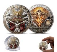 Resurrection of Light Commemorative Coin, Jesus Resurrection Religious Coin, Dual-Sided Inspirational Christian Challenge Coins Faith Token, Faith Prayer Gifts for Men, Collectors & Believers (1PC)