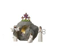 Resurrection Scene Empty Tomb Easter Decoration, LED Illuminated Religious Ornament for Indoor & Church Use, Easter Gift for Faith Decor