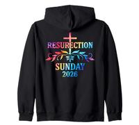 Resurrection Sunday 2026 Cross Colorful Easter Design Zip Hoodie