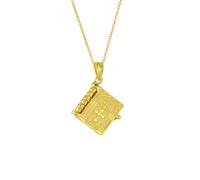 Resweky Hip-hop Pendant Choker Necklace Vintage Bible Necklaces Jewellery for Women (Gold)