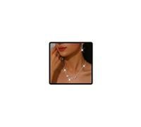 Resweky Love Heart lightning Wedding Necklace Earrings Sets Silver Rhinestone Sparkly Bridal Necklace Jewelry Set Wedding Accessories for Women (White Heart)