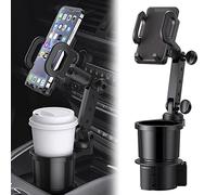 Reswish Car Cup Holder Phone Mount, Universal Auto Cell Phone Stand with Drink Expand Cup Holder,2 in 1 Multifunctional Car Cup Holder Expander with 360° Rotation Phone Mount