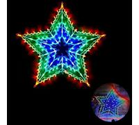 ReTaaj 100 LED Christmas Star Silhouette Lights Multicolor Window Decorations Home Gift Indoor Outdoor 8 Functions Mains Operated Large 51cm