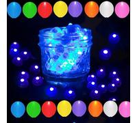 ReTaaj 100pcs LED Mini Balloon Lights Round Led Balls Lights Indoor Outdoor Christmas, Wedding, Parties Decoration Battery Powered Bright Paper Lanterns Lamps (Blue)