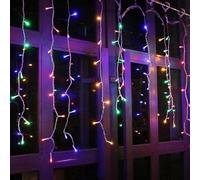 ReTaaj 200 LED Christmas Snowing Effect Icicle Lights Battery Operated Fairy String Light Window Curtain Hanging Indoor Outdoor 8 Modes Holiday Lighting Home Festive Xmas Decorations (Patel)