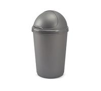 ReTaaj 50L Plastic Bullet Recycle Bins Wastepaper Office Home Kitchen Dustbin Large Rubbish Trash Bin with Roll Top Lid (Grey)