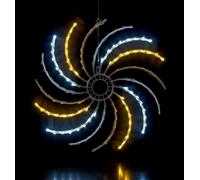 ReTaaj 96 LED Spinner Silhouette Christmas Chaser Lights Flashing Window Decoration Xmas String Spinner Indoor Outdoor Home Party Xmas Decoration White & Warm White