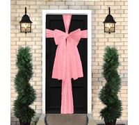 ReTaaj 9M Christmas Decoration Front Door Bow Xmas Giant Festive Bow Door Cover House Decoration, Wedding Celebration, Season House Decoration Baby Shower Window Bows & Ribbons for Home Décor (Pink)