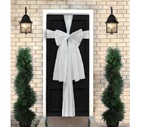 ReTaaj 9M Christmas Decoration Front Door Bow Xmas Giant Festive Bow Door Cover House Decoration, Wedding Celebration, Season House Decoration Baby Shower Window Bows & Ribbons for Home Décor (White)