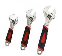 ReTaaj Adjustable Wrench Set 3PC - 6/8/10 Inch Heavy Duty Spanner Set with Soft Grip Handle, Carbon Steel Shifter Tools for Mechanics, Plumbing & Machinery