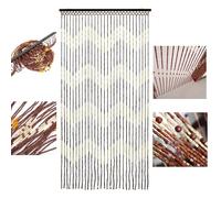 ReTaaj Bamboo Beaded Wooden Door Curtain Summer Blind Fly Screen 90cm x 180cm Beautiful Hanging & Caravan Room Window Decorations Dividers for, Doorways, Brown