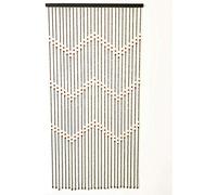 ReTaaj Bamboo Wooden Beaded Door Curtain, Waves Design, Summer Blind Fly Curtain Screen, Room Divider Beads, Home Decorations, Hook 180 x 90cm