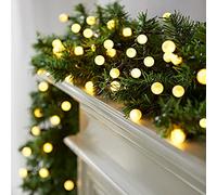 ReTaaj Battery Powered Berry Ball String Lights Christmas LED Fairy Light Thin Green Wire 8 Function Controller Indoor Outdoor Xmas Wedding Garden Party Decorations (200LED - 13.9M, Warm White)