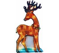 ReTaaj Battery Powered LED Christmas Decoration Silhouette Lights Double Sided Sticker Window Hanging Ornaments Indoor Home Festive Xmas (Deer)