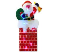 ReTaaj Christmas Decoration 10 LED Metallic Silhouette Lights and 100 LED Star Window String Hanging Stickers Light up Sign Indoor Outdoor Festive Party Home Decor Xmas Gift (Santa Chimney)