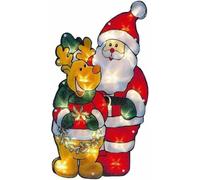 ReTaaj Christmas LED Silhouette Lights Battery Powered Window Sucker Hanging Ornaments Stickers Fairy String Light Festive Xmas Party Indoor & Outdoor Decorations (Santa Deer)