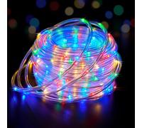ReTaaj Christmas Rope Lights Outdoor 10M 100 LED Fairy Lights Battery Operated 8 Modes & Timer Waterproof Rope Xmas Patio Garden Party Decoration (Multi)
