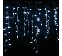 ReTaaj Christmas Snowing Effect Icicle Lights 200 LED Battery Operated Fairy String Light Window Curtain Hanging Indoor Outdoor 8 Modes Holiday Lighting Home Festive Xmas Decorations 3.9M (White)
