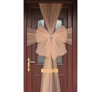 ReTaaj Extra Large Deluxe Fabric Christmas Bow & Ribbon Kit Front Door Window Wedding Traditional Xmas Party Gifts Outdoor Decoration (Gold)