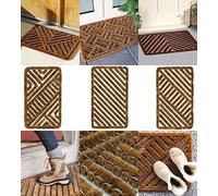 ReTaaj Heavy Duty Boston Scraper Mat Coir Wire Brush Entrance Door Mat Indoor Outdoor Boot Scrapper Doormat Dirt Stopper Mat 39 x 59 cm (2)