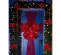 ReTaaj Large Christmas Front Door Bow Full Wrap White LED Light Wedding Traditional Party Gifts Xmas Gifts Home Outdoor Decorations