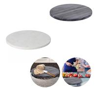 ReTaaj Marble Round Tableware Chopping Board Fruits Vegetable Meat Slicing Platter Kitchen Dinging Serving Board (Grey)