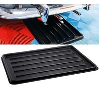 ReTaaj Multipurpose Low Profile Oil & Fuel Drip Tray Pan Extra Flat Car Bike Tool Plastic Black /7 Litre / 1mm Thickness / 930mm X 630mm X 30mm
