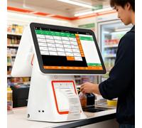 Retail and Restaurant POS Terminal with Dual Touch Screen, Built-In Printer for Small Business Efficiency