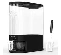 Retail Blade - 25lb Black Rice Dispenser, Measuring Cup & Sponge. Airtight Grain, Bean & Rice Container. NEW Clear Black Design. Easy To Use Grain Dispensing Storage Container For Kitchen