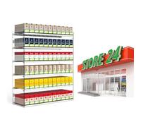 Retail Cigarette Display Rack with Pusher Shelves - Clear Supermarket Showcase, Organized Cabinet for Easy Access and Efficient Merchandising
