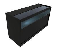 Black Shop Counter LED Light B 1500mm Lockable Sliding Doors 2