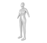 Retail Display Mannequin 165cm Female Full Body Silver | 165cm height, silver PVC material, inflatable design, easy setup, portable storage