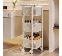 Retail Display Rack,3/4 Layer Floor Standing Snack Display Stand, Commercial Retail Rack for Supermarkets, Guardrail Snack Shelf for Fruits & Tools, Ideal for Convenience Stores (35x35x108c