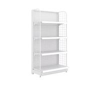 Retail Display Rack,Versatile Retail Gondola Shelving Unit - Supermarket Wall Display Rack & Grocery Store Convenience Shelves, Grid Design (White, 92x36x165cm) for Optimal Organization