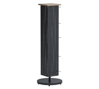 Retail Display Shelf Free Standing with Hooks, 360° Rotatable Supermarket Snack Rack for Potato Chips Bread, Department Stores Jewelry Stand Necklace Holder Large(Black,W/60 Hooks)
