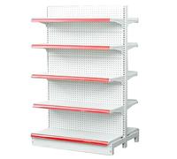 Retail Display Shelf Unit with 20 Hooks Metal Supermarket Shelving for Drugstores Garages & Convenience Stores (Type B 120x135cm) Durable & Versatile Storage Solution