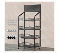 Retail Display Shelves Metal Shelving Unit Mobile Supermarket Rack Snack Storage Shelf Market Exhibition Stand Versatile Metal Display Rack for Effective Merchandising