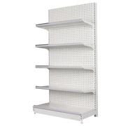 Retail Display ShelvesMetal Shelving Unit with 20 Hooks for Supermarkets Drugstores & GaragesCommercial Supermarket Shelf (Type A L90xH135cm)