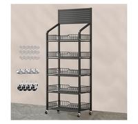 Retail Display Shelving Unit Metal Rack for Market Showcase Mobile Supermarket Shelf Snack Storage Rack HeavyDuty Metal Display Stand