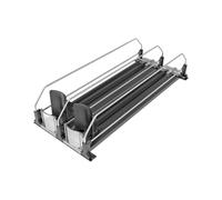 Retail Drink Can Organizer Spring Loaded Shelf Pusher Rack with Divider Guides for Display Cases and Fridge Storage Drink Pusher Track Beverage Lane Organizer Shelf Merchandiser Display Row Front Feed