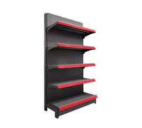 Retail Gondola Shelving Display Rack - market & Convenience Store Shelves Wall-Mounted Sto for Grocery Office Supplies Liquor Stores (Black 90 * 43 * 135cm)