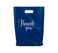 Retail Plastic Merchandise Bags, Die Cut Handles, Strong, Tear Resistent, different Sizes and Colors. Perfect for Retail Stores, Parties or Any Events. Packs of 100/200/500 (100, Blue Navy TY, 9x12")