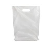 Retail Plastic Merchandise Bags, Die Cut Handles, Strong, Tear Resistent, different Sizes and Colors. Perfect for Retail Stores, Parties or Any Events. Packs of 100/200/500/1000 (100, Clear, 9x12")