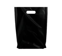 Retail Plastic Merchandise Bags, Die Cut Handles, Strong, Tear Resistent, different Sizes and Colors. Perfect for Retail Stores, Parties or Any Events. Packs of 100/200/500 (100, Black, 20x20")