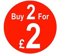 Retail Pricing Round Sticker 13mm 'Buy 2 for £2' Sticky Labels Pack of 100 Self Adhesive Price Stickers Easy Peel Price Labels for Display No Residue Sale Stickers for Retail Sale Tags Sticker Pack