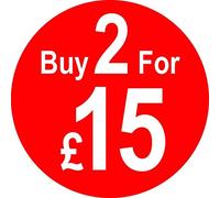 Retail Pricing Round Sticker 30mm 'Buy 2 for £15' Sticky Labels Pack of 200 Self Adhesive Price Stickers Easy Peel Price Labels for Display No Residue Sale Stickers for Retail Sale Tags Sticker Pack
