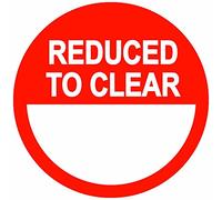 Retail Pricing Sticker 30mm 'Reduced to Clear' Sticky Labels - Pack of 400 Self Adhesive Labels for Easy Application, No Residue Paper Label Stickers, Adhesive Paper Sticker Pack by Price Stickers